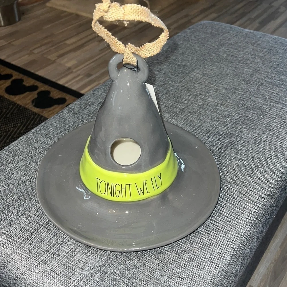 Rae Dunn Halloween witch hat birdhouse, tonight we fly